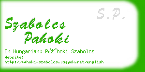 szabolcs pahoki business card